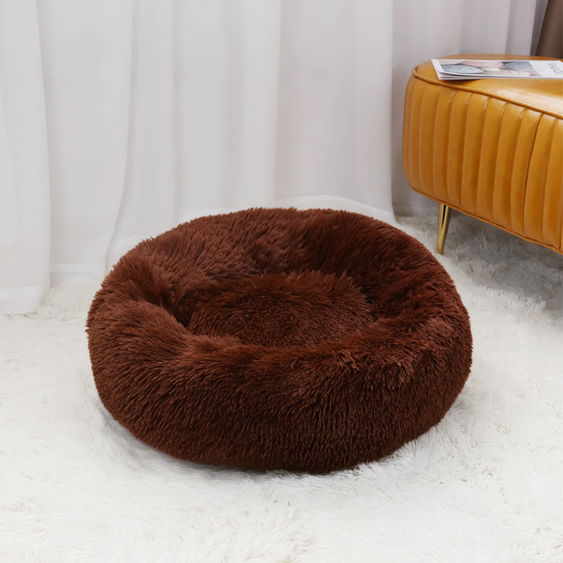 Calming Donut Cat Bed - Fluffy Pet Bed
